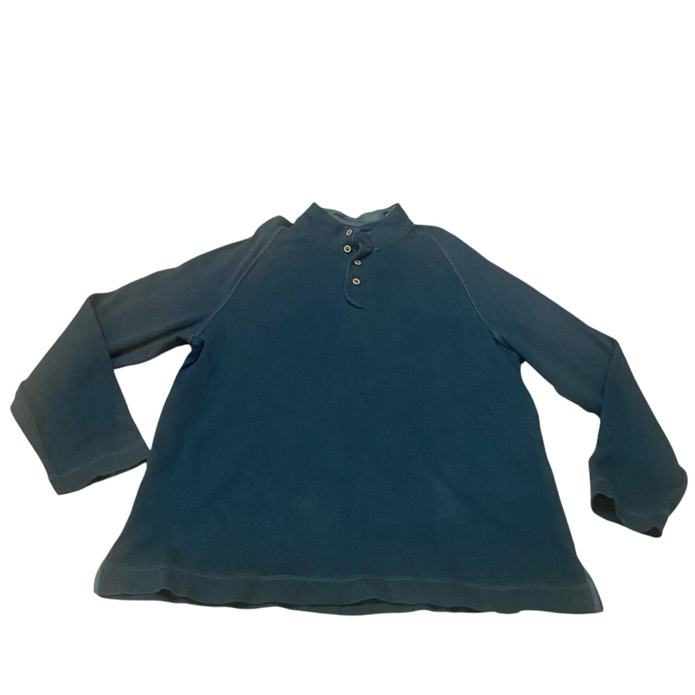 Tommy Bahama Men's Henley Long Sleeve Shirt Green Sz XXL 2XL 100% Cotton Sweater